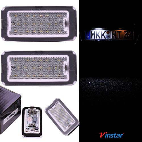 VINSTAR LED Kennzeichenbeleuchtung E-geprüft CAN-Bus 18 LEDs je Modul 6000 Kelvin kompatibel mit Allen Modellen in der Produktbeschreibung