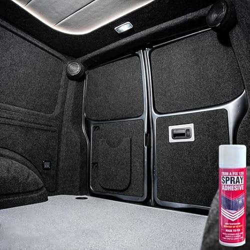 Shield-Auto-Care 4 Way Stretch Anthracite| Charcoal Grey Van Lining Camper Conversion Carpet Trim Bundle Kit-Includes High Temperature Trimfix Adhesive Glue (4 M + 4 Trim FIX)