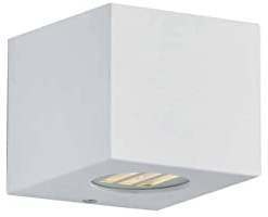 Reality Leuchten LED Außen Wandleuchte Cordoba R28222631, Kunststoff Weiß, inkl. 2x 2 Watt LED, Up und Down Beleuchtung mit Schablonen |