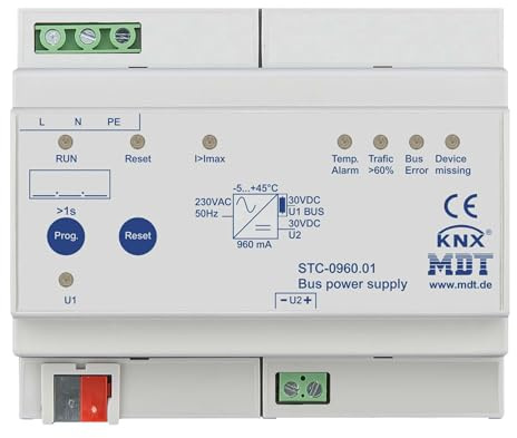 Alimentación de bus con función de diagnóstico, 960mA para domótica KNX