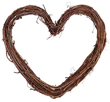 BESPORTBLE Twig Wreath Natural Grapevine Wreath Heart Shaped Wreath Ring DIY Crafts Vines Base for Rustic Wedding Party Hanging Decoration Wreaths Supplies (Heart) Wreath Form