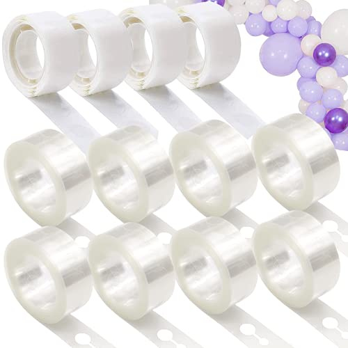 Aubeco 12 Rolls Balloon Arch Tape, 131.2 Feet Tape Strip with Holes, 400 Removable Dots for Party Decorations, Birthday, Wedding, Baby Shower, Christmas, Halloween, Thanksgiving