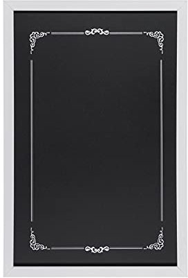 Bi-Office - Lavagna Nera per Gesso Decorative, 600 x 400 mm, Cornice Bianca