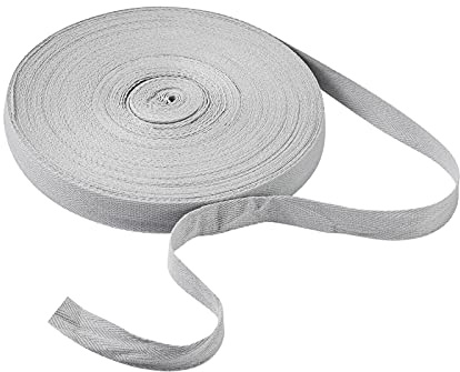 PandaHall 45 Meter 20 mm Baumwoll-Wimpelband, graues Köperband, Fischgräten-Bänder zum Nähen, Schneidern, Änderungen, Handwerk