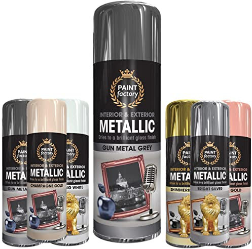 Classic Signature - 1 x Metallic Gun Metal Grey Spray Paint 400ml Multi-Purpose Use, Spray for Metal and Wooden Furniture, Ornaments, Decorative Items and Much More for Interior & Exterior