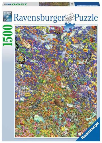Ravensburger - Puzzle : arc-en-ciel de poissons, puzzle 1500 pièces, puzzles pour adultes, puzzle 1500 pièces pour adultes, colle pour encadrement puzzles, puzzles adultes, puzzles animaux, 80 x 60 cm