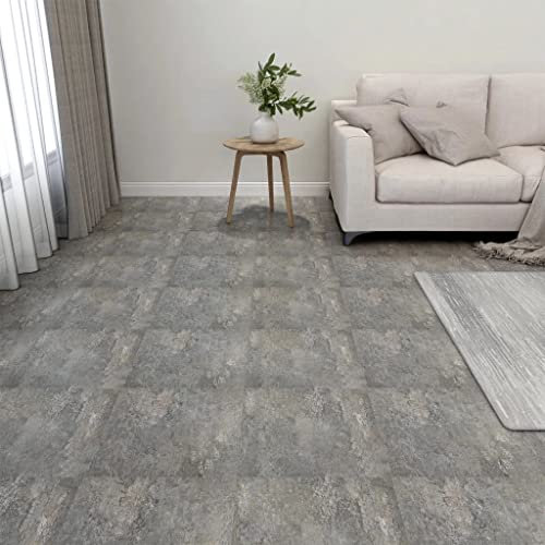vidaXL 20x Tarimas Autoadhesivas Lama Baldosa Azulejo Suelo Salón Sala de Estar Dormitorio Antideslizantes Impermeables PVC 1,86 m² Gris