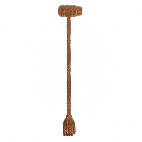 Healvian Rückenkratzer Holz 43,5 cm mit Massagehammer für Rücken
