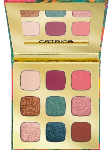 Catrice Tropic Exotic Eyeshadow Palette, Nr. C01 Tropic Escape, mehrfarbig, 9 Farben, metallisch, matt, farbintensiv, schimmernd (12g)