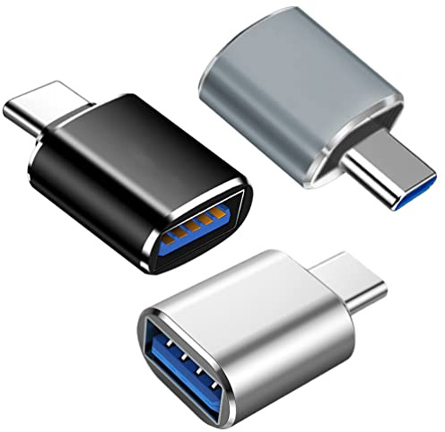 Mepsies USB C auf USB 3.0 Adapter (3 Stück), USB C zu USB OTG Adapter | USB Buchse auf USB-C Stecker Kompatibel mit MacBook Pro iPhone 17/16/15 iPad Samsung Galaxy Typ-C Handy (Schwarz/Silber/Grau)