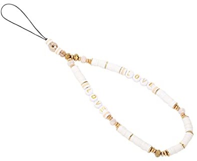 Böhmische Anti-Verlorene Handykette Handy Straps Vintage LOVE Alphabet Buchstabe Perlen Kette Bunte Perlen Strap Telefon Anhänger Mobile Phone Chain Handy Schmuck Hängende Schnur für Frauen