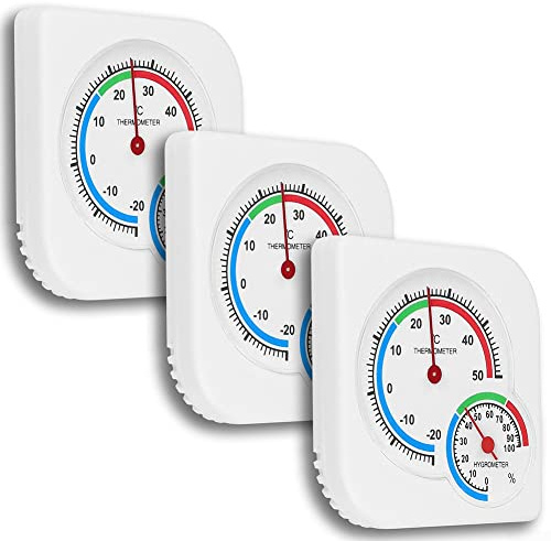 Medidor de temperatura y humedad, 3 unidades, termómetro con higrómetro para interiores y exteriores, jardín, termo analógico de humedad