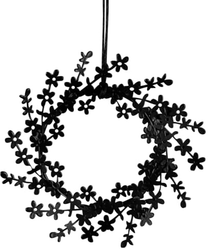 Metall Blütenkranz Blume schwarz Fensterdeko Blüten Frühlingsdeko D=15cm