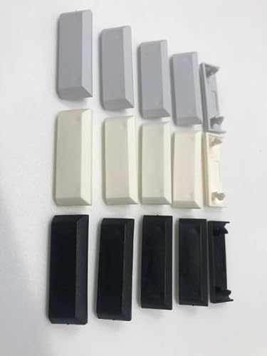 Bayram 5 Stück Schüco Wasserschlitzkappen Entwässerungskappen Kunststoff für Alu Fenster Aluminium schlitz 34x4 Wandstärke 2mm nach Auswahl (weiss)