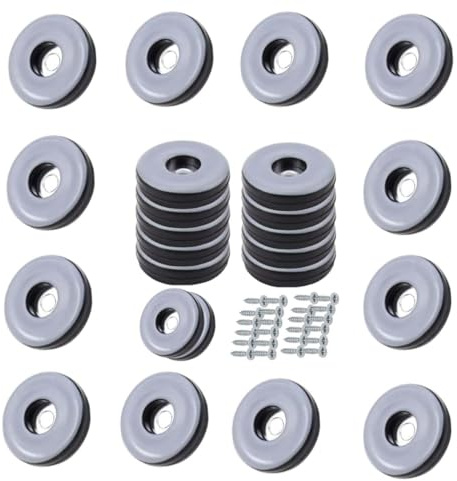 Uni-Fine Shop - Set di 24 feltrini autoadesivi in teflon, 20 mm, resistenti, per mobili, moquette, superficie scorrevole in PTFE per spostare facilmente mobili pesanti e moquette