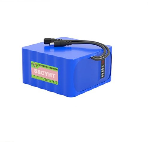 SSCYHT 12V 36000mAh Rechargeable Li-ion Battery DC 12 Volts Replacement Lithium Battery Pack 3S12P Waterproof Battery with Power Display for 12V Devices,6x6 10A