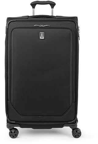 Travelpro Crew Classic Lightweight Softside Expandable Checked Luggage, 8 Wheel Spinner Suitcase, TSA Lock, Men and Women, Checked Large 29-Inch, Black