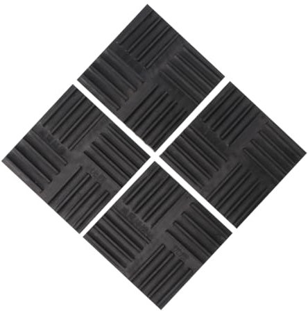 TOPPERFUN 4 Stück Gerippte Gummi Vibrationspads 170x170x20mm Elastische Antivibrationsmatte Für Waschmaschinen Klimaanlagen Haushaltsgeräte Zur Schall Und Vibrationsdämmung