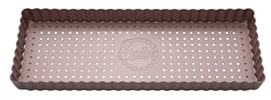 Sallys Tateform eckig mit Hebeboden - Quicheform mit spezieller Antihaftbeschichtung, Tartelette Förmchen (32 x 11 cm)