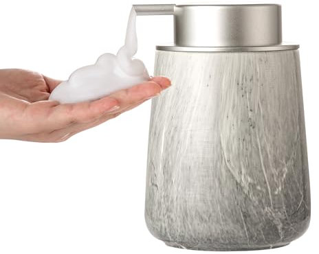 Enra Ceramic Foaming Soap Dispenser,12 oz GrayHand Foam Soap Dispenser for Bathroom Kitchen with Easy-to-Press Pump(Gray Foam Type)