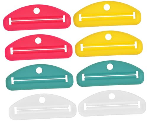 Healeved 8 Pcs Toothpaste Squeezer Toothpaste Tube Dispenser Sauce Tube Squeezer Toothpaste Squeezing Tool Pigment Tube Squeezer Toothpaste Tube Roller Squeezer Toothpaste Extruder Plastic