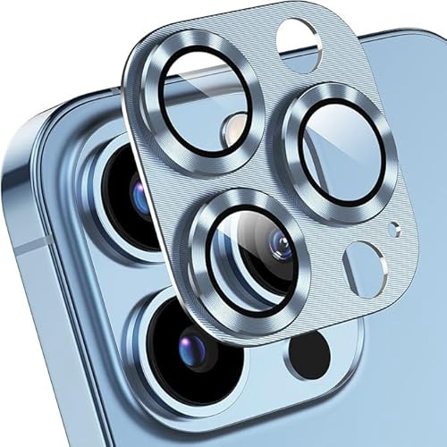DAWEIXEAU Pellicola Fotocamera per iPhone 16 Pro/iPhone 16 Pro Max di 2 Pezzi, Pellicola protetiva Dell'Obiettivo in Vetro Temperato di Durezza 9H,Pellicola Antigraffio HD per Fotocamera Blu