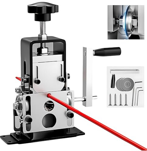 Macchina Spellafili Manuale, Spellafili per Rottamazione Filo di Rame, con Trapano a 4 Lame, Altezza Regolabile, Presa Cavo Automatica Spellafili a Manovella, Può Essere Collegato al Trapano Elettrico