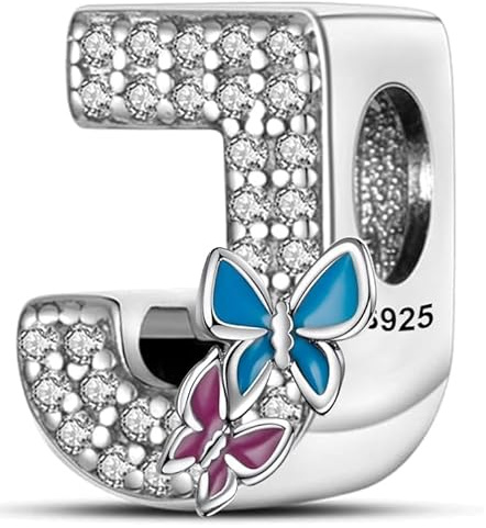 XWN Buchstabe Charm Anhänger Damen Alphabet A-Z 925 Sterling Silber für Armband Charms Beads passend für Pandora Armband und Halskette, Kompatibel mit Europäischen Armbänder für Frauen Z237