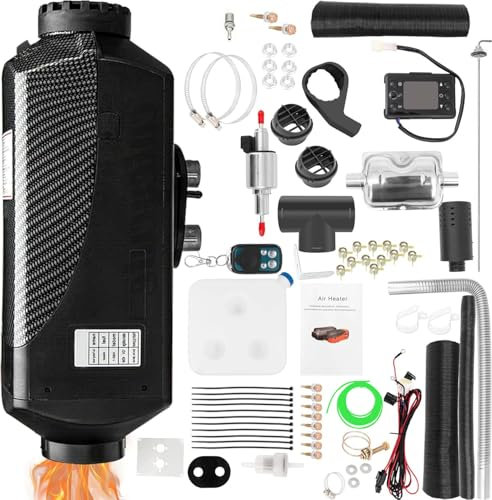 Riscaldatore portatile a gasolio da 5 kW, riscaldatore ad aria a gasolio tutto in uno da 12 V con monitor LCD e telecomando, riscaldamento rapido per autobus, furgoni, barche, camion, camper, roulot