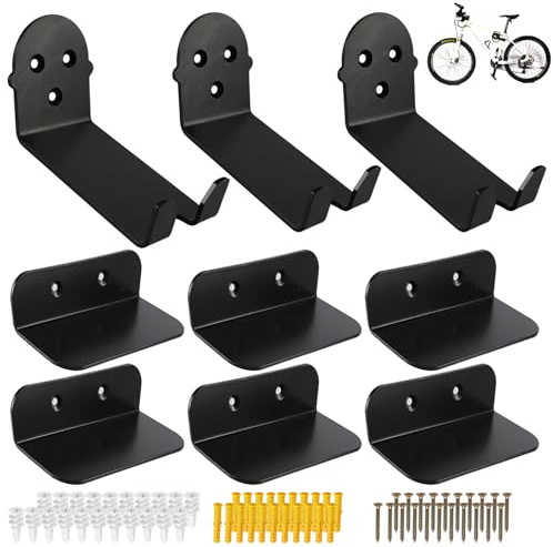Eapele Bike Pedal Hanger Bicycle Wall Mount Horizontal Hanger, Heavy-duty 10GA Steel Plates Made, Support to 150lb, Compatible with Platform Pedal, Clipless Pedal, and Hybrid Pedal（3pcs）