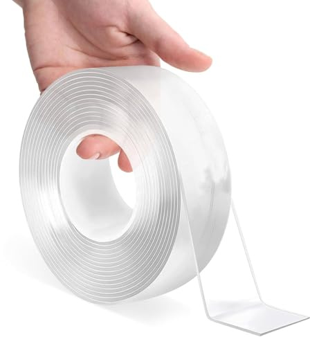 SOPSTUO 3.0m * 2.0cm Strong Double Sided Tape Heavy Duty Double Sided Tape for Walls Clear Multipurpose Removable Sticky Strips for Hanging Picture, Poster, Carpet