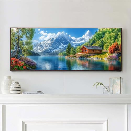 VAIIEYO 5D DIY Berge Diamond Painting Groß, Haus Diamant Painting Groß xxl Bilder Malerei Kits, Malen Nach Zahlen Diamant Home Wand Decor Gemälde Kreuzstich Diamond Dekoration 30x80cm-2