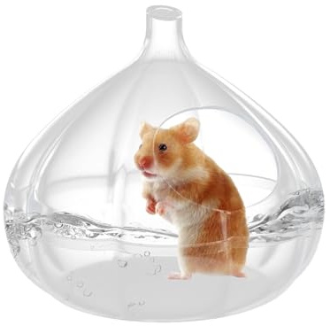 ETUCYNG Hamster Sandbox | Transparent Garlic Sandbox, Litter Tray and Pellets for Gerbils and Lemmings Exploration Hiding and Hygiene
