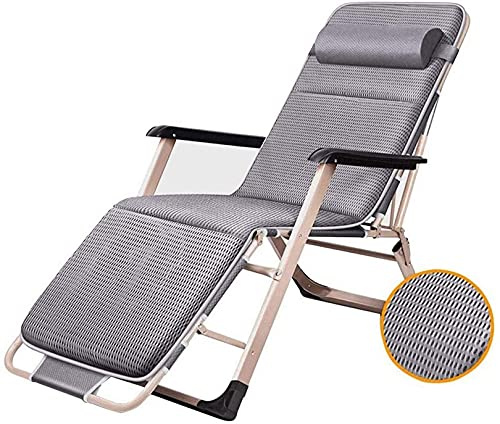Lsoiup Klappbarer Terrassenstuhl aus Metall mit Netzkissen, Schwerelosigkeits-Sonnenliege für den Außenbereich, Bürostuhl, Relaxsessel