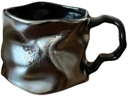 Tasse En Céramique De Luxe Légère Bureau À Domicile Déesse Café Soucoupe Thé Simple Commercial Couple Eau (Coupe vague,220 ml / 7,44 oz)
