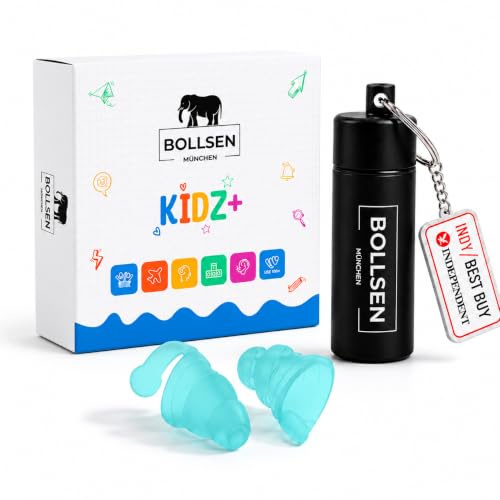 BOLLSEN Kinder Ohrstöpsel – 24 dB SNR Geräuschreduzierung & wasserdicht zum Schwimmen, Schlafen, Reisen & Schule – Weicher, wiederverwendbarer Silikon-Gehörschutz mit bequemem Sitz (3)