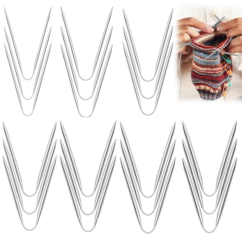 21 Stück Stricknadeln Set 21cm, Stricknadeln Rundstricknadel 2,0–5,0 mm, Ideal Für Socken, Mützen, Handschuhe Und Babykleidung, Ergonomisches Design Für Anfänger Und Profis