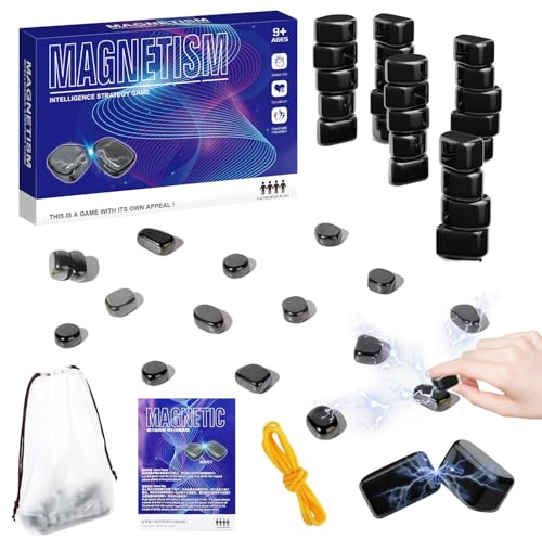 Generisch Magnetspiel,Magnetisches Schachspiel, Tischspiele,Tragbares Schach Magnetisch Magnetisches Spiel für Erwachsene Partyzubehör für Familientreffen (24B)