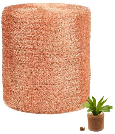 PLLYPE Copper Tape Against Snails, Copper Net 12.7 cm x 10 m, Copper Wire Against Snails Raised Bed, Snail Fence Copper, 100% Copper Wire Copper Wool, Plant Protection for Home and Garden