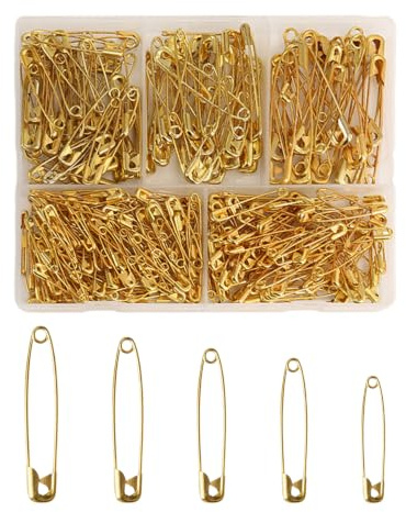 COACOM 400 Agujas, Imperdibles Dorados, Reducción De Cintura, Hebillas Fijas para Ropa, Accesorios para Procesamiento De Joyas, Adecuados para Costura Manual Y Fabricación De Joyas.
