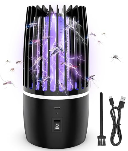Lampe Anti Moustique Électrique UV 365nm, Piège à Moustiques 4000mAh, Silencieuse avec Veilleuse, Utilisation intérieur et extérieur