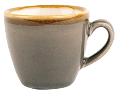 Olympia Kiln Espresso Cups, Grey, 85ml (6 Pack) - Porcelain Hand Painted Coffee Shots Mugs HC388