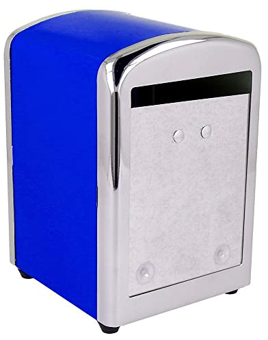 Dispenser Per Tovaglioli Di Carta Mini Servis 10,5X9,7X14 Cm Blu Acciaio Inox - 24 Unità