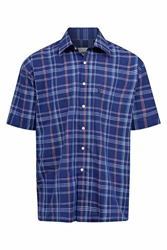Champion Mens Whitby Country Casual Short Sleeve Shirt - Blue Check - 4XL