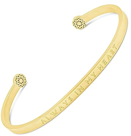 SIMPLE PLEDGE | Always in my Heart Armreif | Armband Damen mit Gravur in Silber, Gold, Roségold | Perfekt als Schmuck Geschenk | Blindgravur