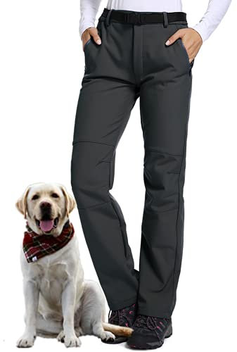 Ski Trousers for Women Waterproof Thermal Fleece Lined Ladies Winter Outdoor Windproof Warm Softshell Hiking Walking Fishing Snow Pants #209-Grey-4XL 38 (UK 20)