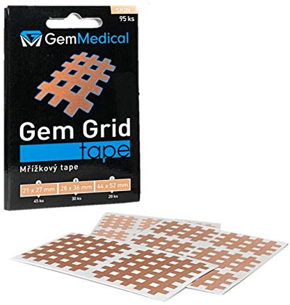 GemMedical Gittertape Cross Tape 95 Stück / 3 Größen - Helfen gegen Schmerzen, sie helfen von Blut und Lymphe umlauf (Braun)