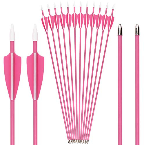 Archery Youth 24 26 28 Inch Fiberglass Archery Targeting Arrows for Youth Practise Recurvebow Compound Bow Shooting