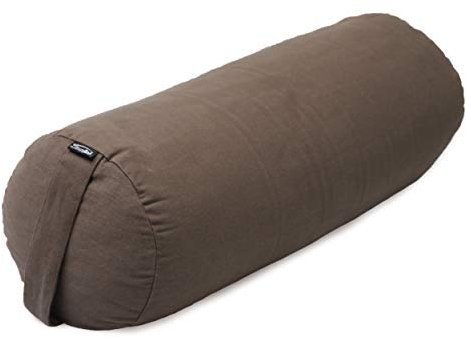 Yogishop Yoga-Bolster - rund - Vintage - Cotton - Basic 60 x 21 x 21 cm, Taupe