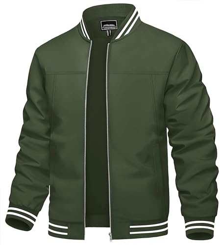 TACVASEN Jackets For Men Bomber Windproof Bomber Coat Bomber Jacket Men Outdoor Windbreaker Bomber Coats Baseball Jacket Pilot Jacket